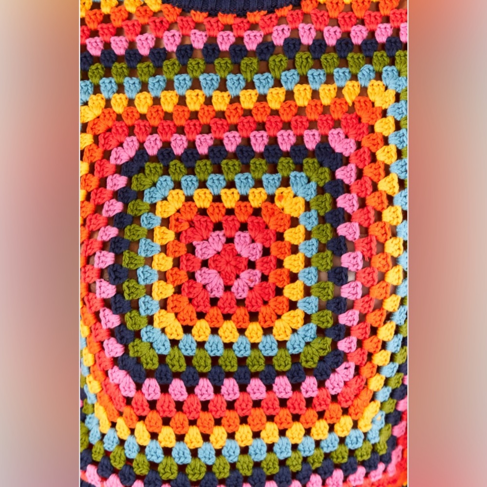 NWT Farm Rio Sunset Stripes Crochet Sweater - Picture 5 of 9